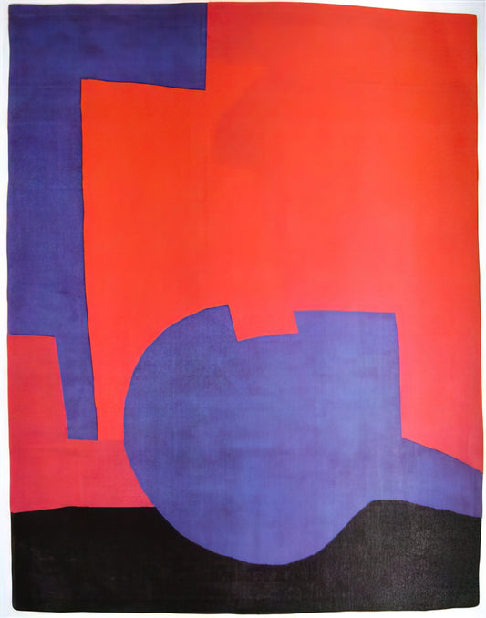 Serge Poliakoff Prints: The Abstract Master's Colorful Geometry in Museum-Quality Reproductions - Composition rouge - 1968 by Serge Poliakoff