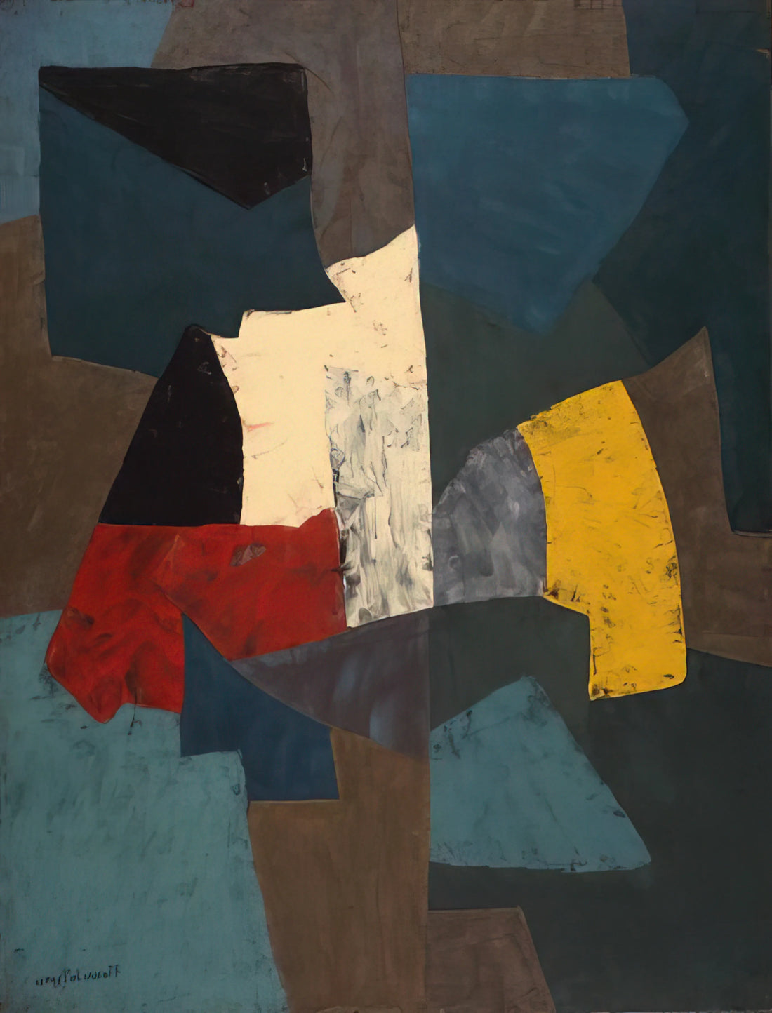 Serge Poliakoff: The Master of Lyrical Abstraction and Post-War European Art - Abstract Composition - 1954 by Serge Poliakoff
