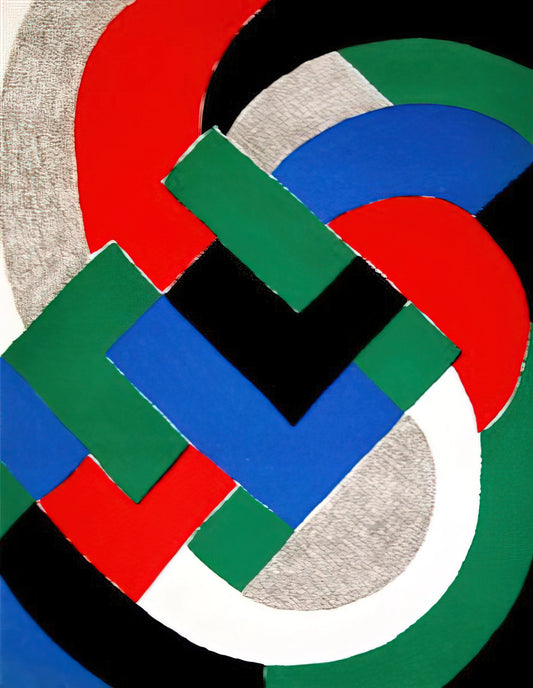 Sonia Delaunay Photos: A Vivid Journey Through Her Life and Art - COMPOSITION WITH GREEN AND BLUE by Sonia Delaunay