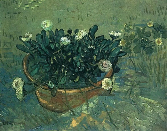 Starry Night Painting Copy: A Guide to Van Gogh's Masterpiece in Reproduction - Still Life Bowl with Daisies by Vincent van Gogh