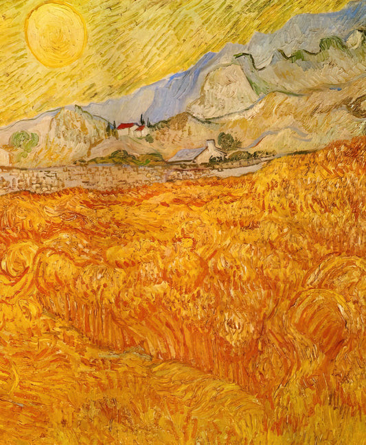 Starry Night Poster Large: A Collector's Guide to Van Gogh's Masterpiece in Your Home - Wheat Field behind Saint Paul Hospital with a Reaper by Vincent van Gogh