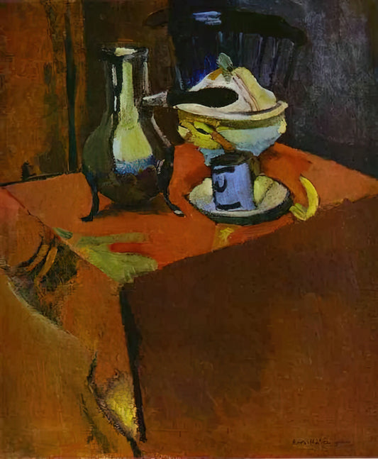 Still Life with Pomegranates by Matisse: A Masterpiece of Color and Form - DISHES ON A TABLE 1900 by Henri Matisse