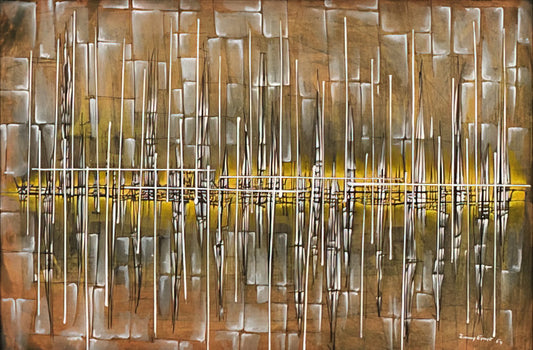 The Architect of Linear Rhythm: Exploring the Legacy of the Jimmy Ernst Canvas - Dialogue II - 1954 by Jimmy Ernst