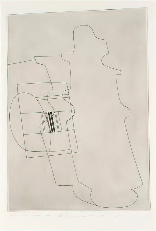 The Architectural Elegance of a Ben Nicholson Brushed Aluminum Print: A Curator’s Perspective - Glass topped bottle - 1967 by Ben Nicholson