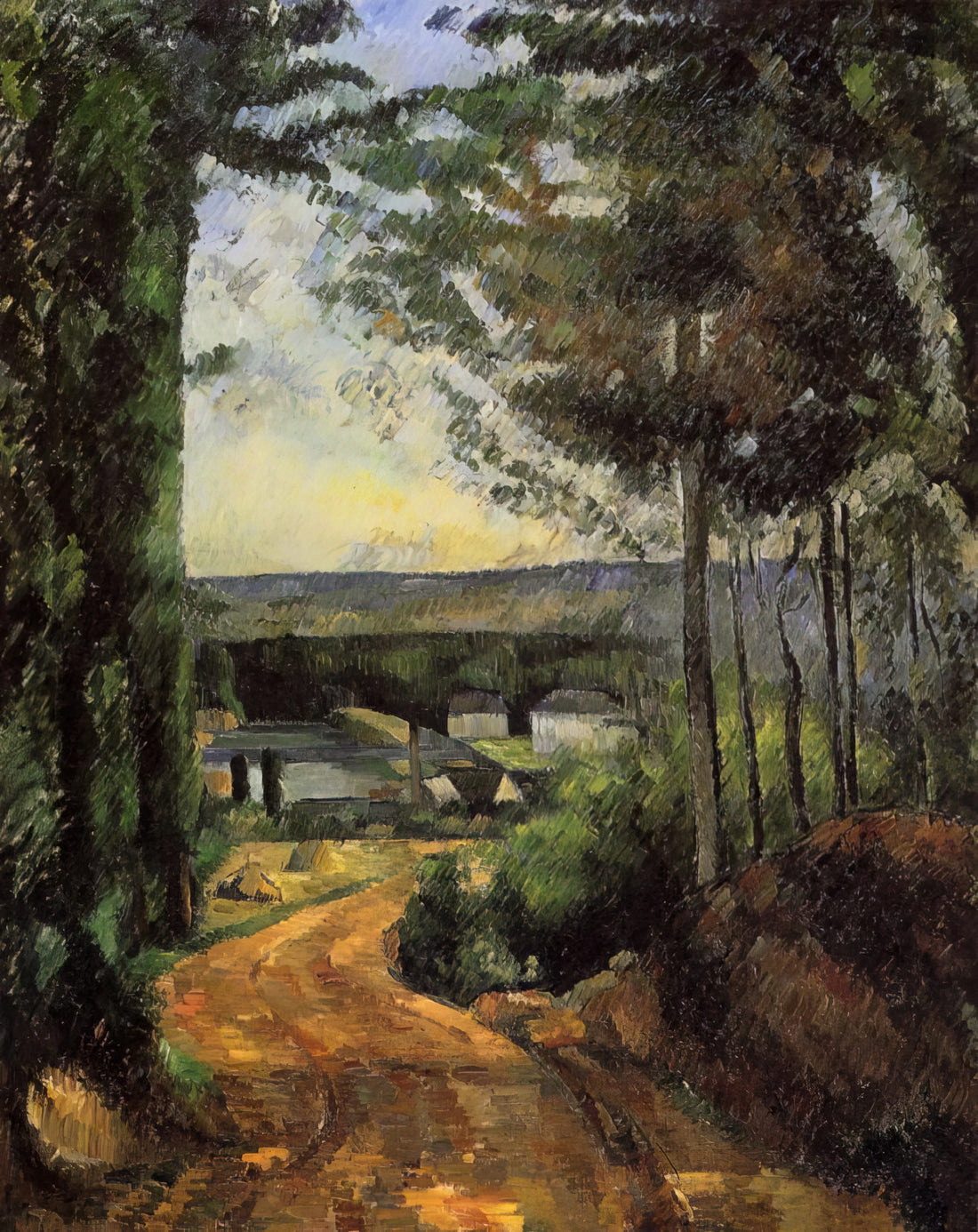 The Art of Cézanne: Unlocking the Genesis of Modern Painting - Road, Trees and Lake by Paul Cézanne