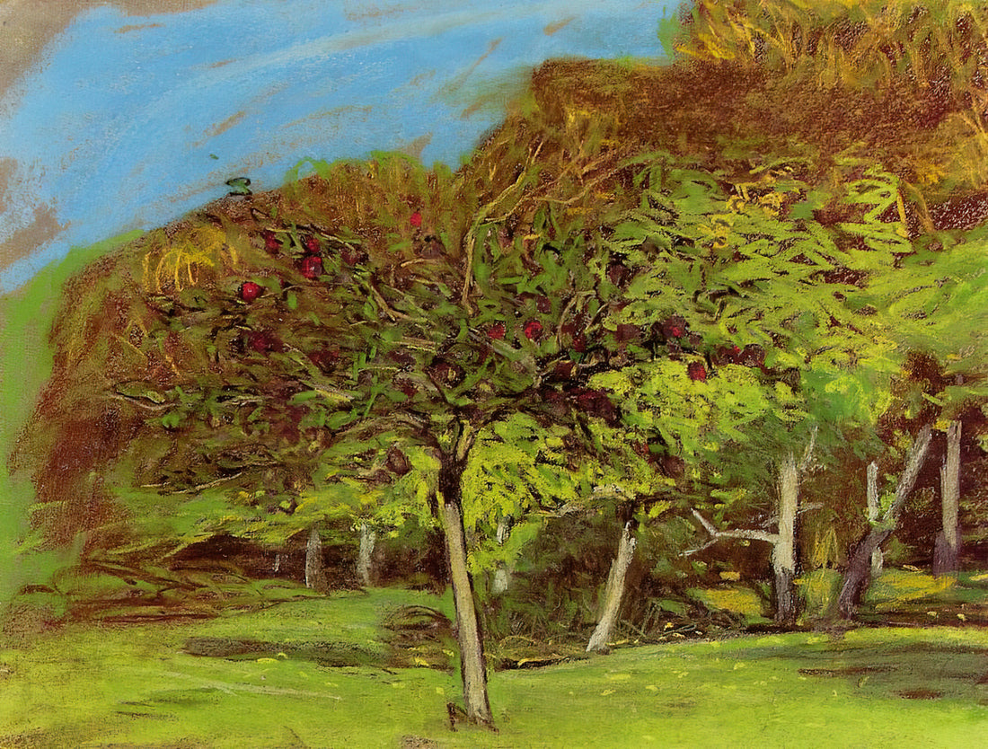 The Artist's Garden at Giverny Print: Claude Monet's Floral Masterpiece - Fruit Trees by claude monet