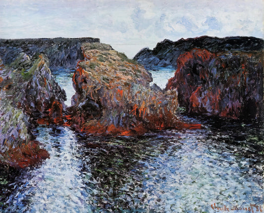 The Immersive Depths of Claude Monet's Water Lilies 1919: A Master's Final Vision - Belle-Ile, Rocks at Port-Goulphar by claude monet