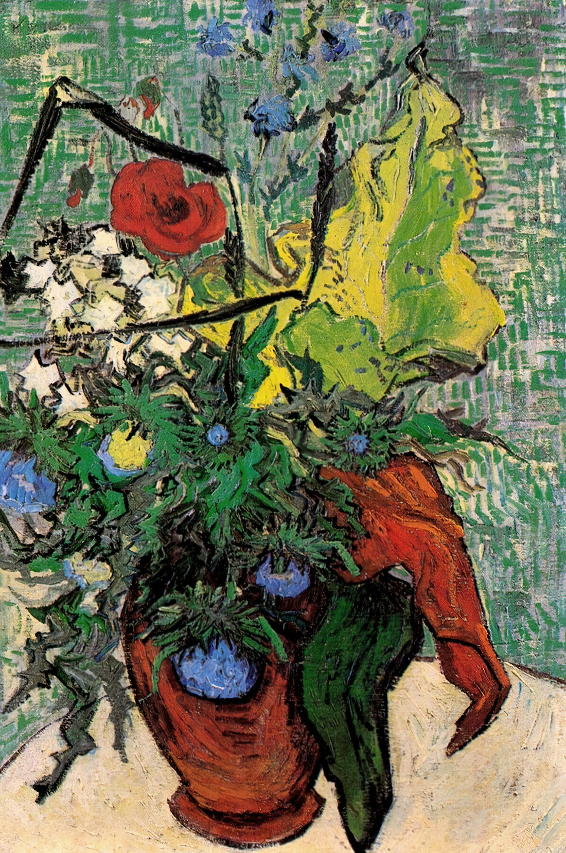 The Luminous Legacy: Unpacking Van Gogh's "15 Sunflowers" - Wild Flowers and Thistles in a Vase by Vincent van Gogh