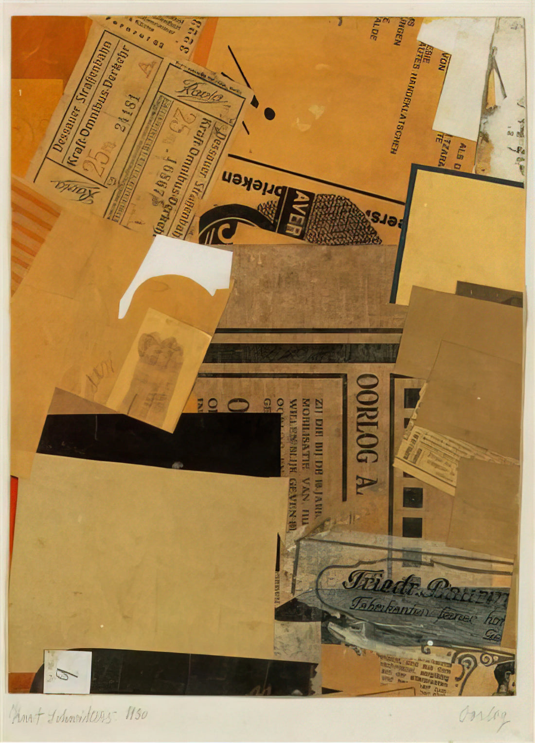The Revolutionary World of Kurt Schwitters Collage Art: A Master's Enduring Legacy - OORLOG 1930 by Kurt Schwitters