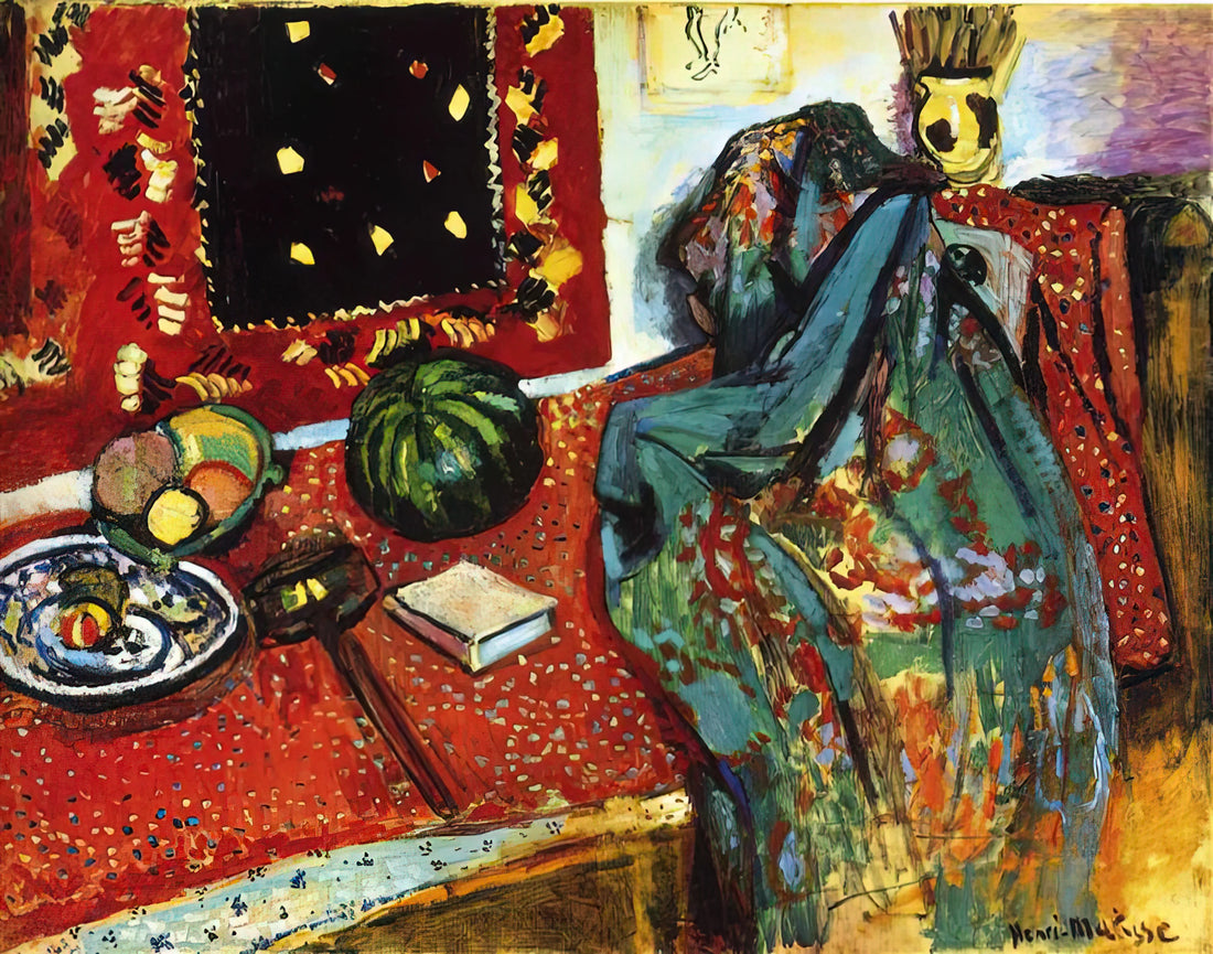 The Sheaf by Henri Matisse: A Masterpiece of Late-Career Cut-Out Art - STILL LIFE WITH A RED RUG 1906 by Henri Matisse