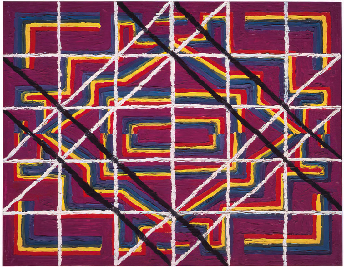 The Structural Logic of an Alfred Jensen Brushed Aluminum Print - Spanish Door Design Purple - 1959 by Alfred Jensen
