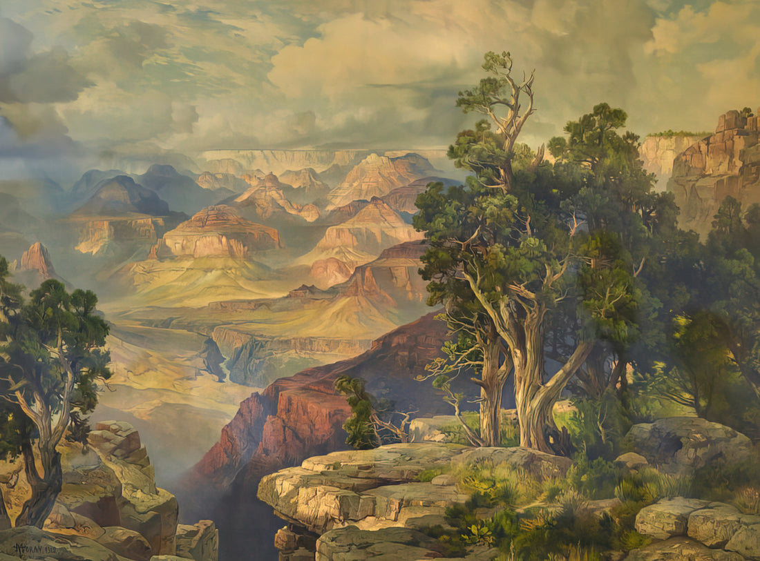 Thomas Moran Watercolor: The Luminous Legacy of an American Landscape Master - Grand Canyon from Hermit Rim Road by Thomas Moran