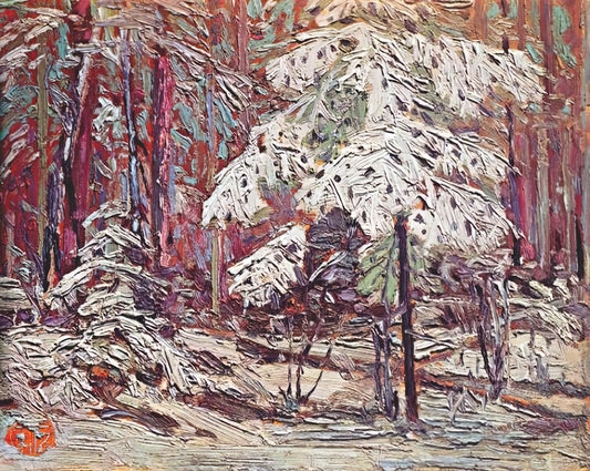 Tom Thomson Jack Pine Print: A Masterpiece of Canadian Wilderness Art - SNOW IN THE WOODS 1916 by Tom Thomson