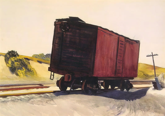 Two Puritans by Edward Hopper: A Study in American Solitude and Architectural Form - Freight Car at Truro by Edward Hopper
