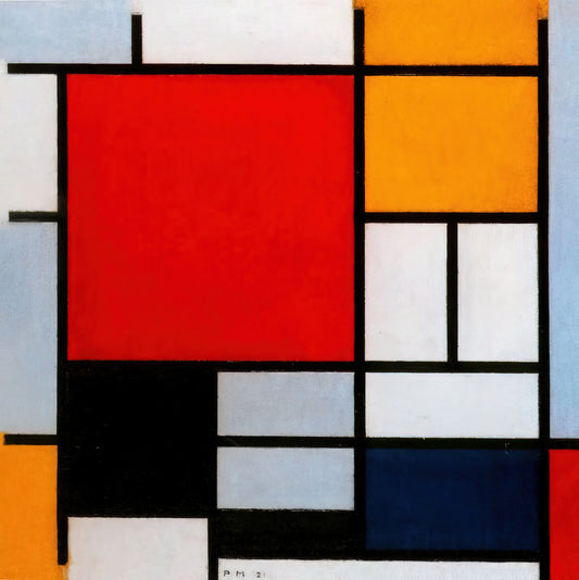 Understanding the Piet Mondrian Catalogue Raisonné: A Collector's Guide to Authenticity and Legacy - Composition with Large Red Plane, Yellow, Black, Gray and Blue by Piet Mondrian