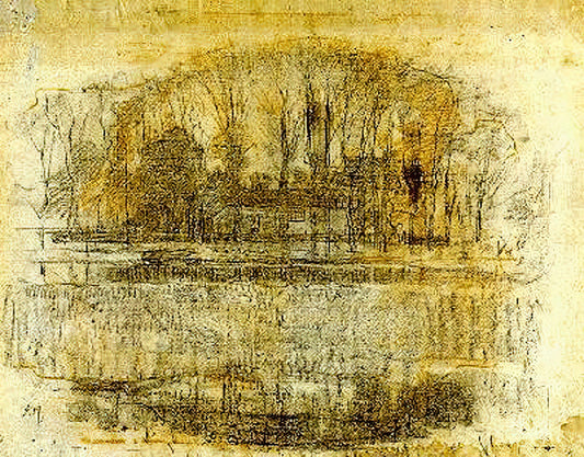 Unpacking the Most Famous Mondrian Painting: A Journey into Neoplasticism's Core - Geinrust Farm, Compositional Study by Piet Mondrian