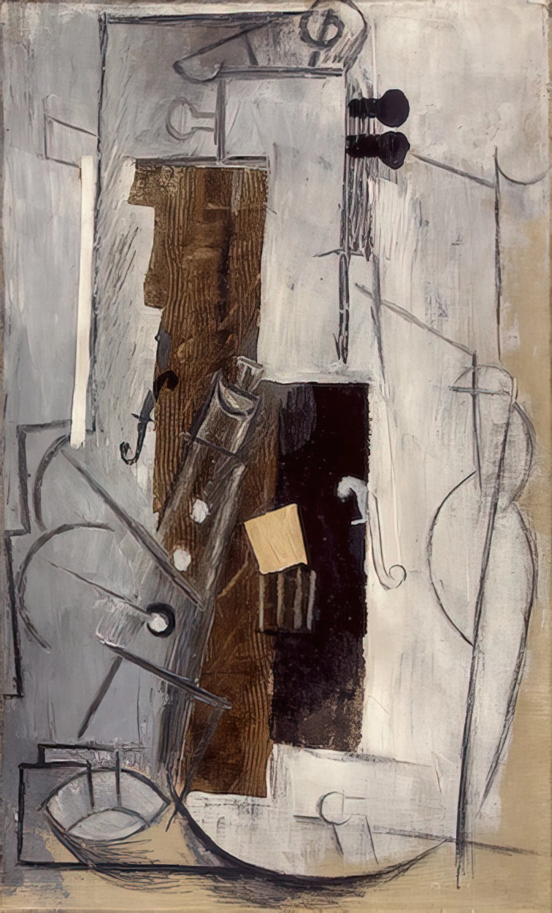 Unveiling the Depths: Exploring Pablo Picasso's Blue Period Art - Clarinet and Violin - 1913 by Pablo Picasso