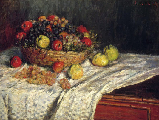 Unveiling the Masterpieces: The Most Famous Claude Monet Painting and His Enduring Legacy - Fruit Basket with Apples and Grapes by claude monet
