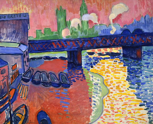 Unveiling the Mastery: A Deep Dive into Derain Artist Paintings - CHARING CROSS BRIDGE 1906 by Andre Derain