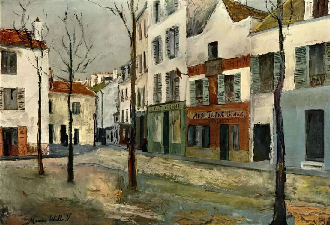 Utrillo Montmartre Paintings: A Journey Through the Soul of Parisian Streets - SQUARE TERTRE ON MONTMARTRE 2 by Maurice Utrillo