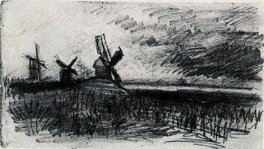 Van Gogh Framed Art: A Curator's Guide to Collecting and Displaying His Masterpieces - Windmills at Montmartre by Vincent van Gogh