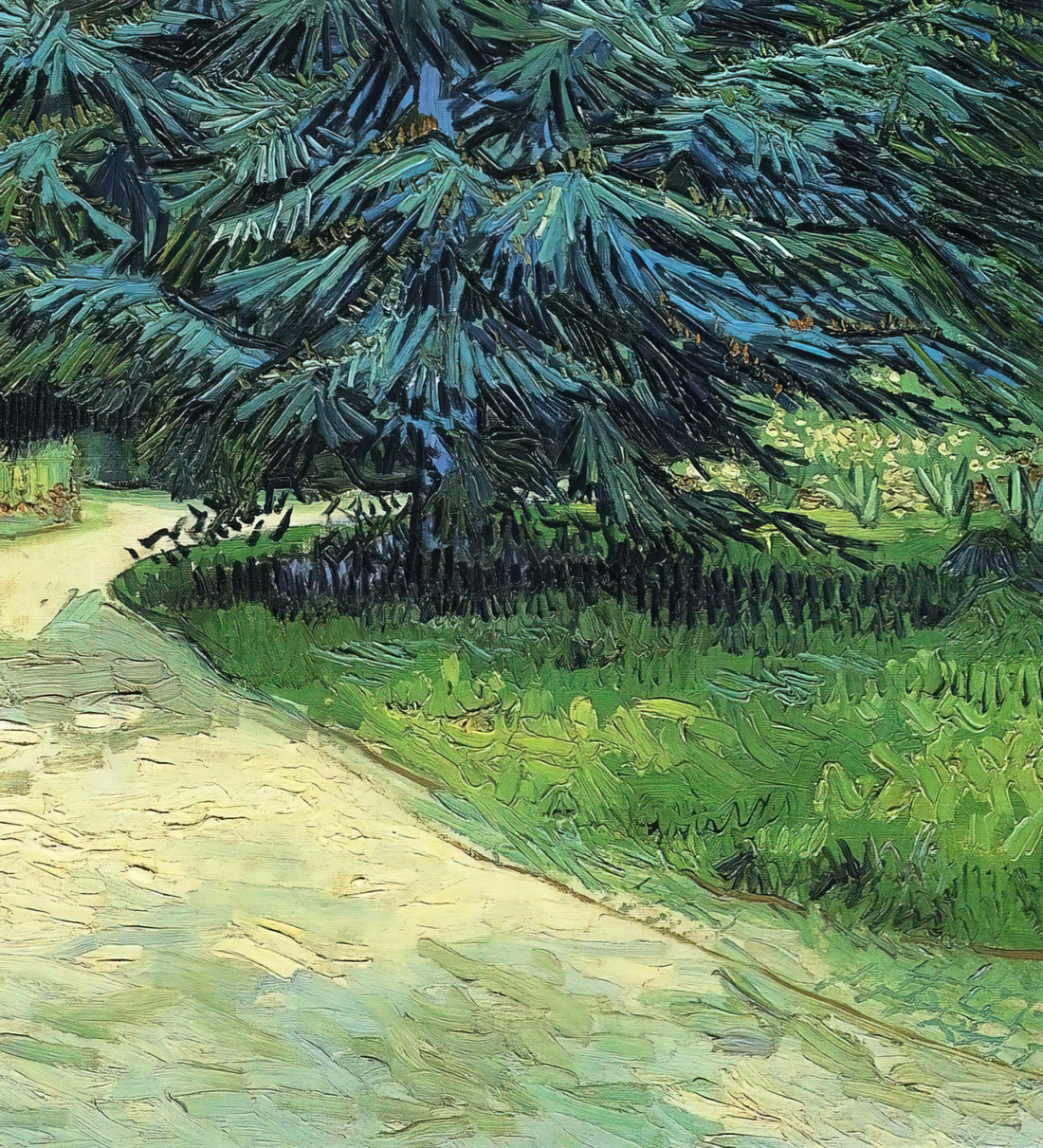 Van Gogh Oil Painting Reproductions: Expert Guide to Authentic Museum-Quality Prints - Public Garden with Couple and Blue Fir Tree The Poet s Garden III by Vincent van Gogh