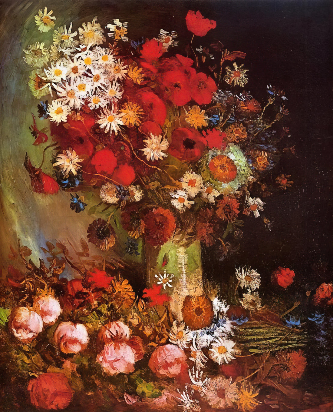 Van Gogh Poster Prints: Bringing Post-Impressionist Mastery to Your Space - Vase with Poppies, Cornflowers, Peonies and Chrysanthemums by Vincent van Gogh