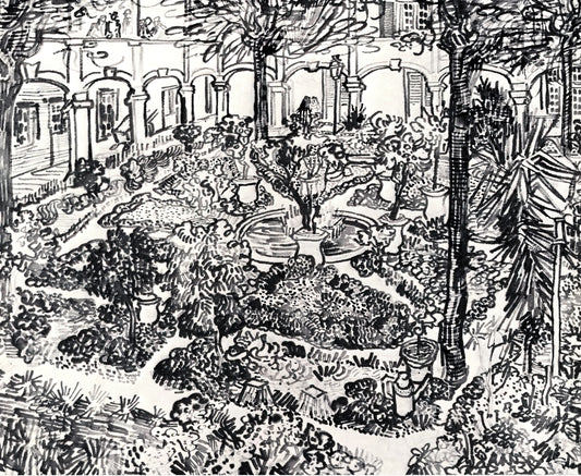 Van Gogh Poster: A Guide to Owning Museum-Quality Art Prints of the Iconic Artist - The Courtyard of the Hospital at Arles by Vincent van Gogh