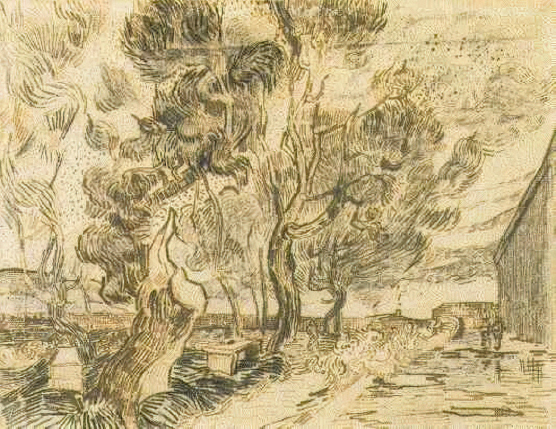 Van Gogh Prints for Sale: A Curator's Guide to Collecting Museum-Quality Reproductions - A Corner of the Asylum and the Garden with a Heavy, sawn-off Tree by Vincent van Gogh