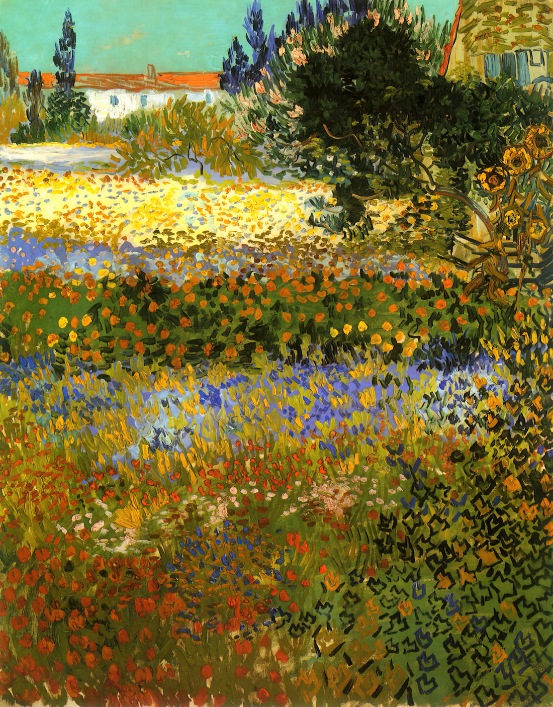 Van Gogh Red Painting: The Passion and Power of Crimson in the Master's Work - Flowering Garden by Vincent van Gogh