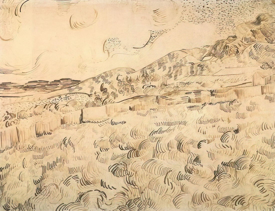 Van Gogh Reproductions for Sale: A Collector's Guide to Authentic Art Prints - Mountain Landscape Seen across the Walls by Vincent van Gogh