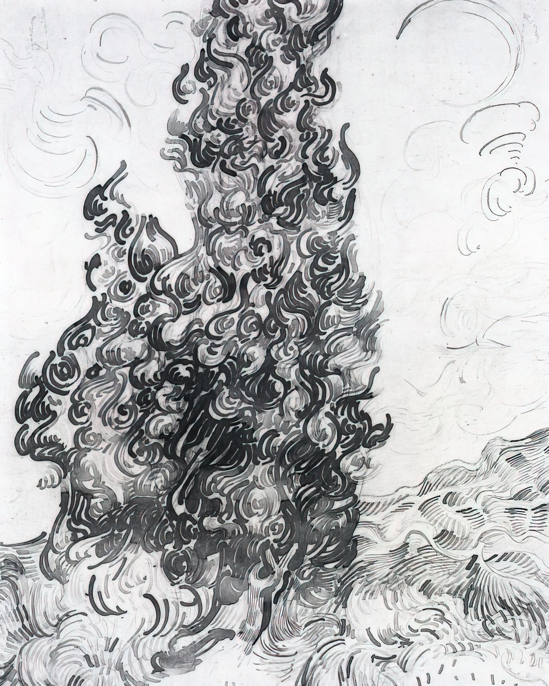 Van Gogh Roses Print: A Deep Dive into the Artist's Floral Masterpiece - Cypresses by Vincent van Gogh