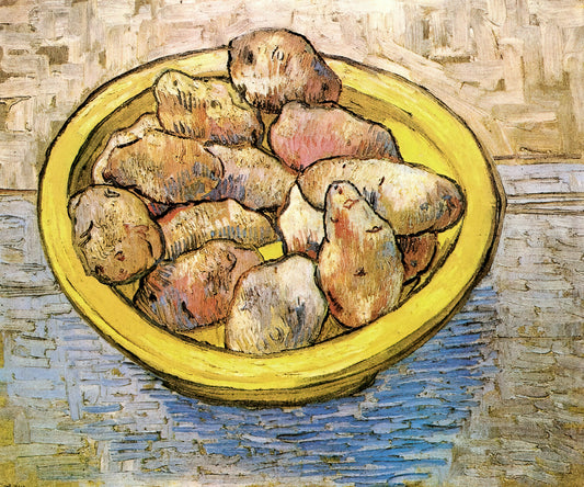 Van Gogh Skull with Cigarette Poster: A Deep Dive into the Artist's Provocative Still Life - Still Life Potatoes in a Yellow Dish by Vincent van Gogh