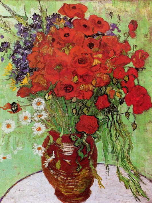 Van Gogh at the Guggenheim: A Modernist Dialogue Through Post-Impressionist Vision - Red Poppies and Daisies by Vincent van Gogh