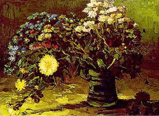 Van Gogh's Irises Print: A Masterpiece of Color and Emotion in Post-Impressionist Art - Vase with Daisies by Vincent van Gogh