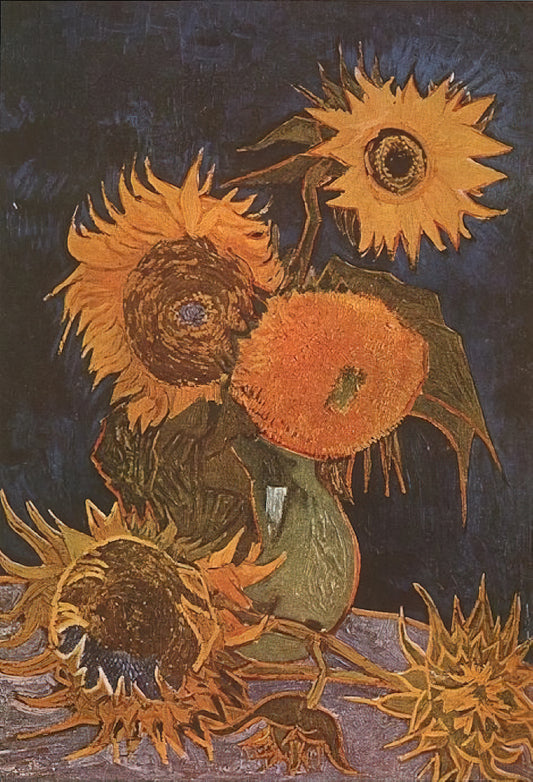 Van Gogh's Skeleton Smoking Canvas: A Darkly Humorous Masterpiece Explained - Still Life Vase with Five Sunflowers by Vincent van Gogh