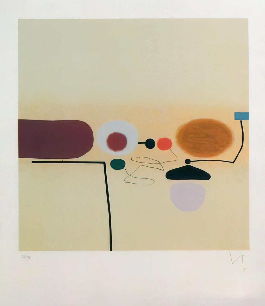 Victor Pasmore Prints for Sale: A Collector's Guide to the Abstract Pioneer's Work - COMPOSITE IMAGE ORANGE AND PINK by Victor Pasmore