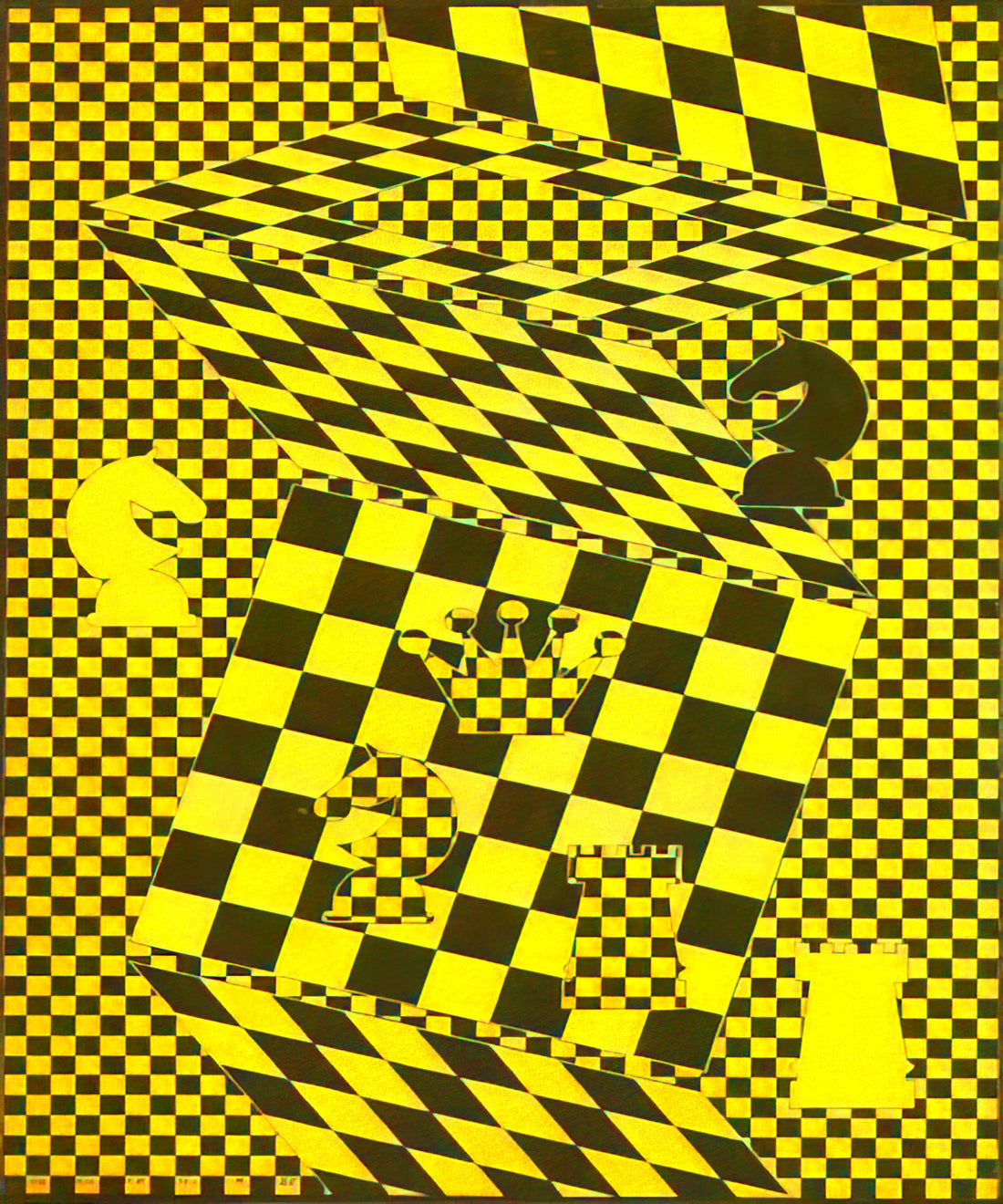 Victor Vasarely Posters for Sale: A Collector's Guide to Op Art Masterpieces - The Chess Board by Victor Vasarely