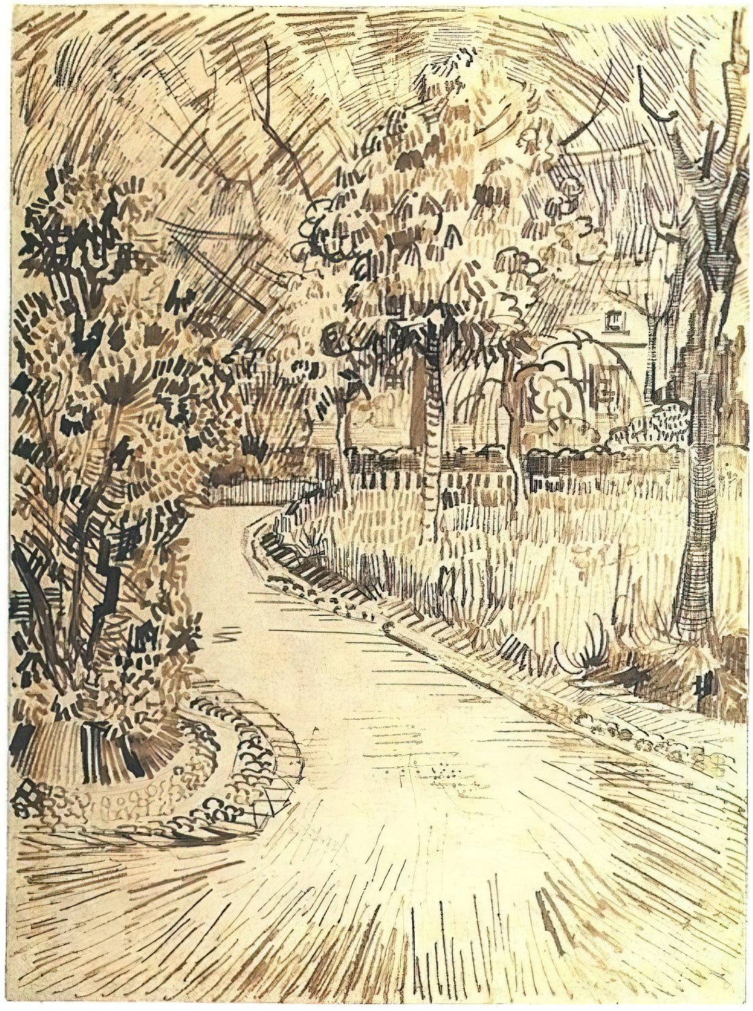 Vincent van Gogh Japanese Prints: How Ukiyo-e Transformed a Post-Impressionist Master - Public Garden with a Corner of the Yellow House by Vincent van Gogh