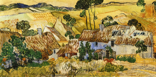 Vincent van Gogh and Pointillism: An Exploration of Influence and Innovation - Thatched Houses against a Hill by Vincent van Gogh