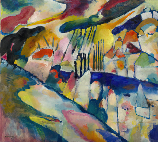 Wassily Kandinsky On White II: A Masterpiece of Abstract Expressionism - LANDSCAPE WITH RAIN 1913 by Wassily Kandinsky