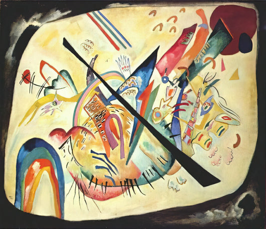 Wassily Kandinsky: Mit und Gegen – A Masterpiece of Abstract Tension and Harmony - WHITE OVAL 1919 by Wassily Kandinsky