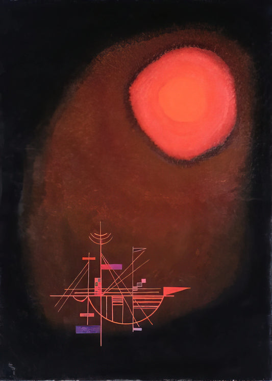 Wassily Kandinsky: The Revolutionary Artist Who Redefined Modern Art - RED SUN AND SHIP by Wassily Kandinsky
