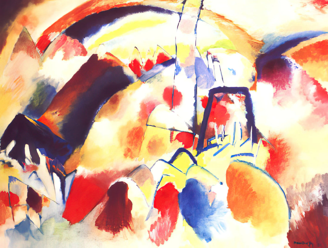 Wassily Kandinsky's Hommage à Grohmann: A Masterpiece of Abstract Expressionism - LANDSCAPE WITH RED SPOTS 1913 by Wassily Kandinsky