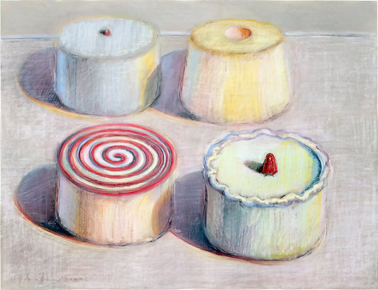 Wayne Thiebaud Drawings: The Foundation of a Pop Art Master's Visual Language - Four Cakes - 1996 by Wayne Thiebaud