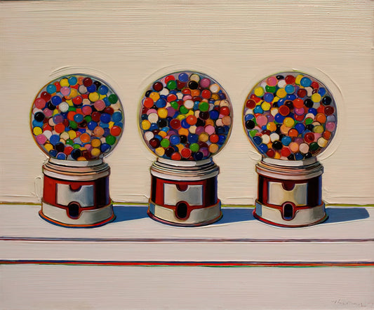 Wayne Thiebaud Landscape Prints: A Masterful Exploration of Color and Form - Three Machines - 1963 by Wayne Thiebaud