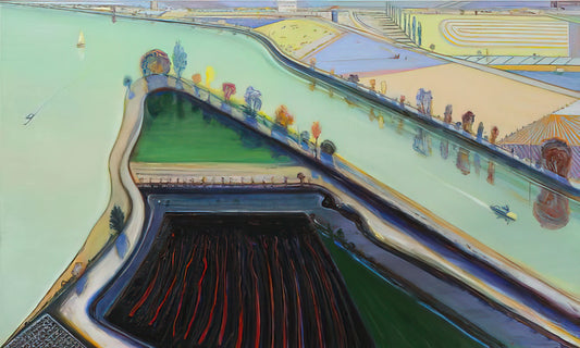 Wayne Thiebaud Posters for Sale: A Collector's Guide to Iconic American Art Prints - River Boats - 2001 by Wayne Thiebaud