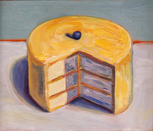 Wayne Thiebaud at MoMA: A Sweetly Subversive Retrospective of American Iconography - Lemon Cake - 1964 by Wayne Thiebaud