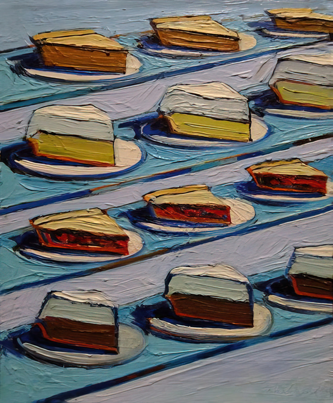 Wayne Thiebaud: 100 Paintings, Prints and Drawings - A Collector's Guide to His Iconic Works - Refrigerator Pies - 1962 by Wayne Thiebaud