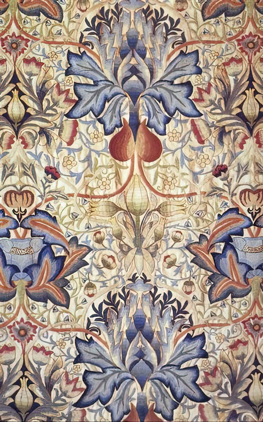 William Morris Apple: The Botanical Symbolism in Arts & Crafts Design - ACANTHUS EMBROIDERED PANEL 1890 by William Morris